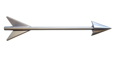 Metal arrow flying through sky