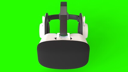 virtual reality box with green background