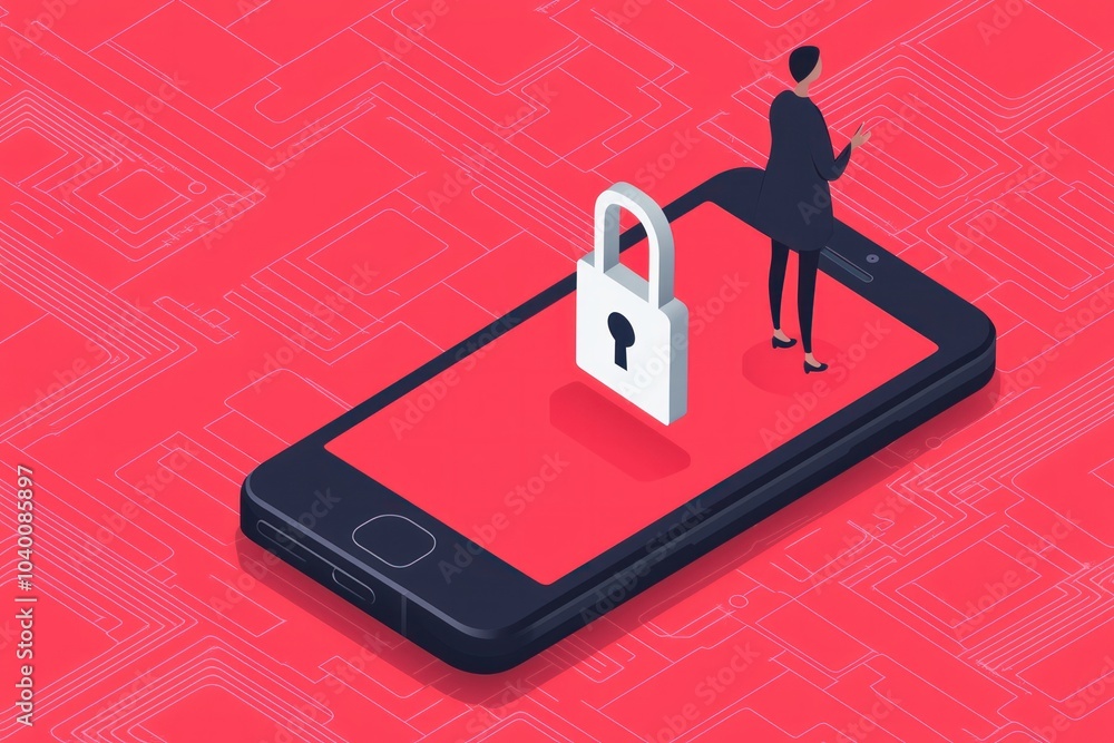 Poster enhancing mobile security the importance of protecting personal data in a digital age