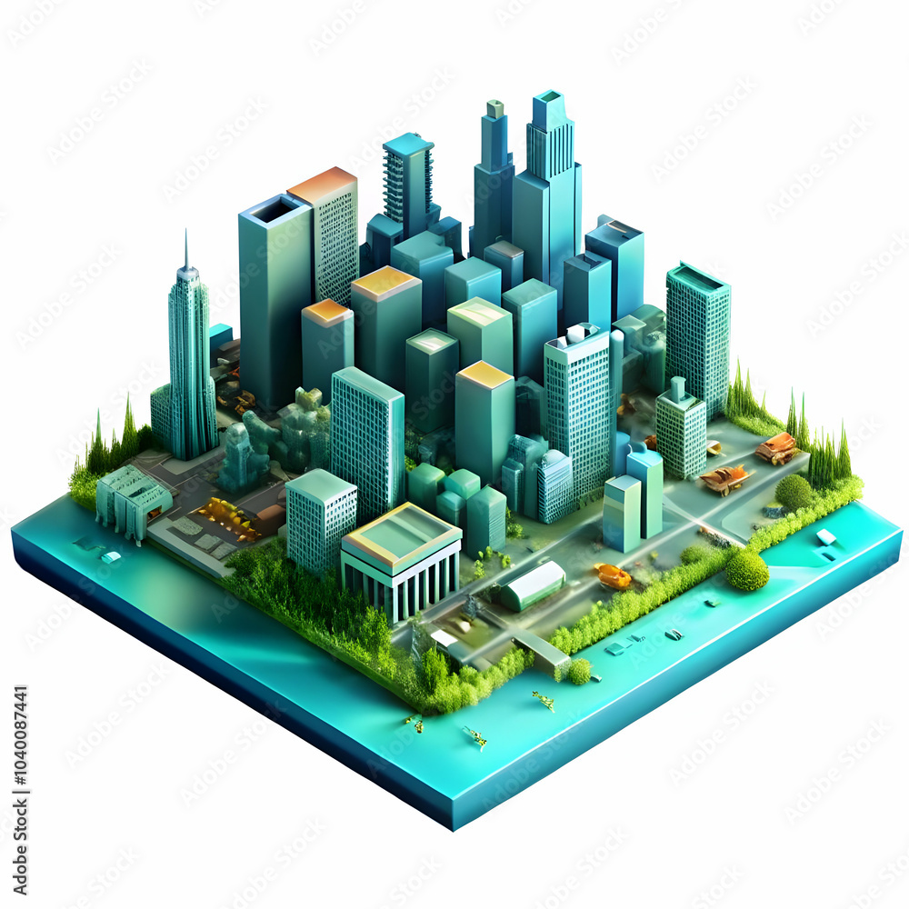 Poster close up circuit board city skyline macro image urban centers powered data network ample copy space 