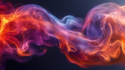 Fototapeta premium Abstract Colorful Smoke Trails on a Black Gradient Background for Artistic and Design Applications