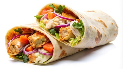 Mexican chicken wrap and coleslaw with shawarma chicken Fisheye