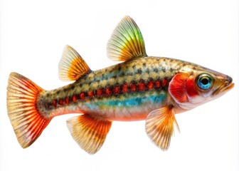 Fototapeta premium Colorful Topmouth Culter Fish in Clear Background