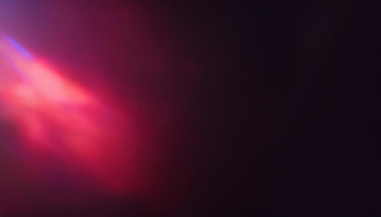 Neon blur glow. Pearl pink Luminous bright red radiance soft texture on dark black abstract empty space background. Color light overlay. Copy space.