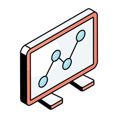 A colored design icon of polyline chart