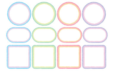 淡いグラデーション風の文字フレームセット