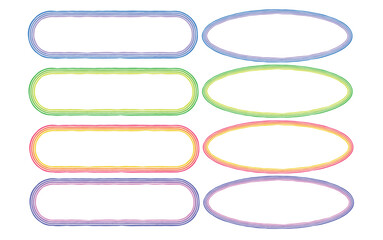 カラフルなグラデーション風の文字フレームセット