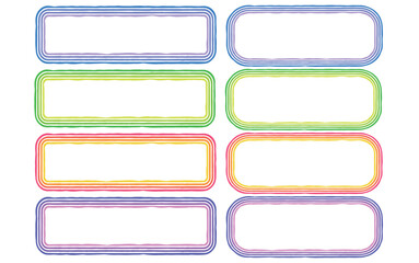カラフルなグラデーション風の四角い文字フレームセット