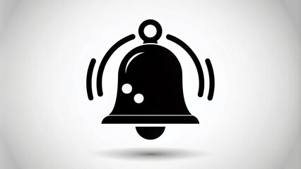 Naklejka premium Minimalist Bell Notification Symbol with Bubbles for Alerts and Alarms in Digital Applications