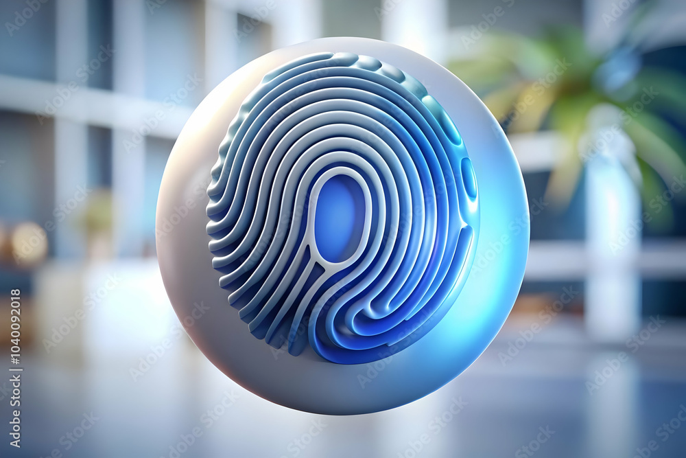 Poster digital fingerprint security concept ai business protection soft background copy space for messaging