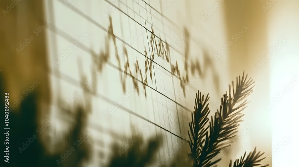 Poster a macro view of a sales performance report chart with sharp increases in a quarterly report