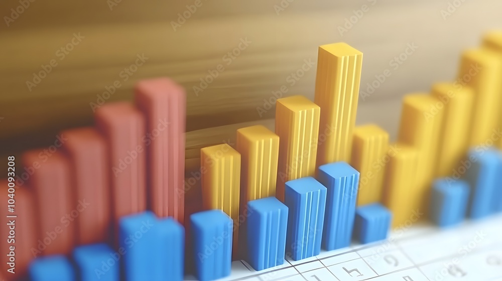 Poster a macro view of a high-trending line graph tracking strong sales performance in a quarterly market r