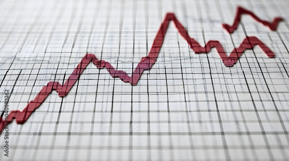 Poster a macro shot of a stock performance chart highlighting a decrease in trading volume at a shareholder