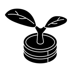 A flat design icon of money plant