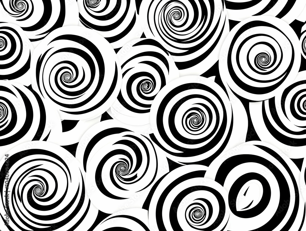 Poster seamless spiral outline tiles pattern for growth and progress - simple flat vector illustration symb