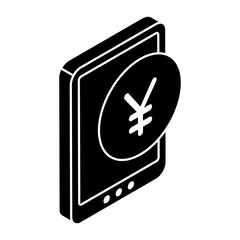 Premium design icon of mobile currency 