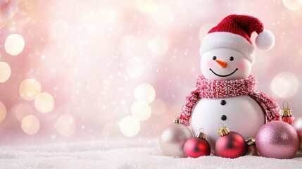 Cute snowman. Winter holiday theme.