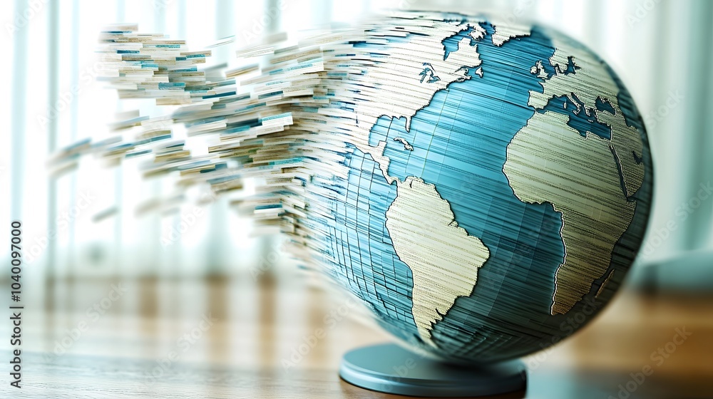 Poster a close-up of a stacked bar chart highlighting revenue breakdown at a global business summit