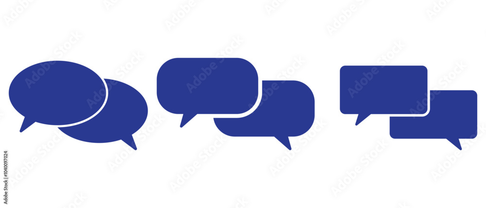 Poster chat icon set. speech bubble icon vector