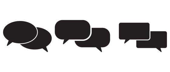 Chat icon message symbol. Online message speech bubble social media app. Web chat sign.