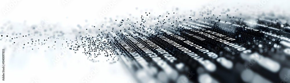 Poster close up barcode digital data concept macro shot barcode morphing digital code fusion physical digit