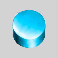 ブルーの円柱形のイラスト、青い円柱のイラスト、青いの円柱型のオブジェクト