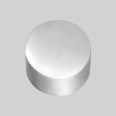 シルバーの円柱形のイラスト、金属の円柱のイラスト、銀色の円柱型のオブジェクト