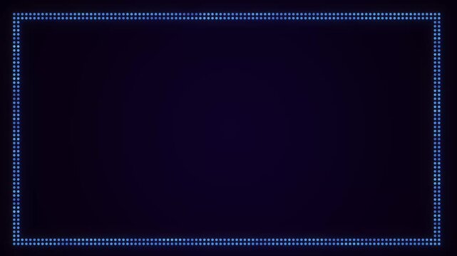 4K Rectangle flickering by particle, border dancing with small balls