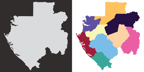 Gabon map. Map of Gabon in set