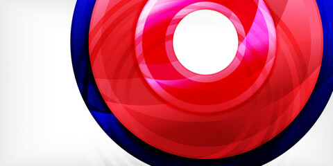 Bright colorful circles with light effects. Abstract background