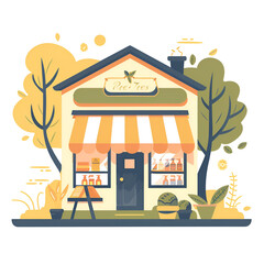 Mini shop on a transparent background, ideal for showcasing retail designs.