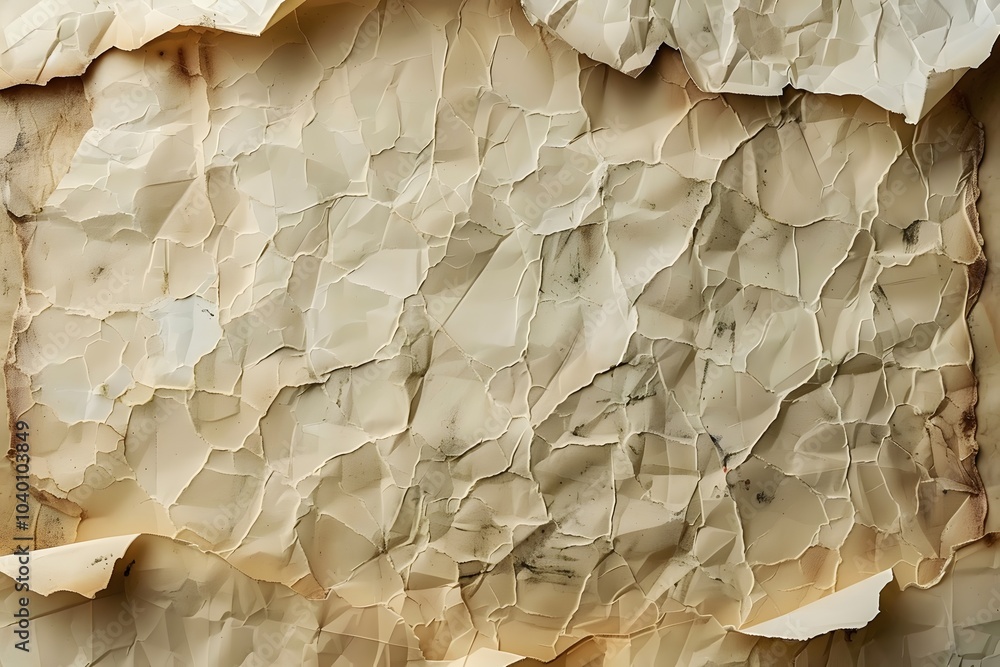 Poster textured crumpled paper background with subtle tones and shadows