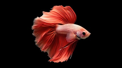 Fototapeta premium Elegant Red Betta Fish Swimming Gracefully