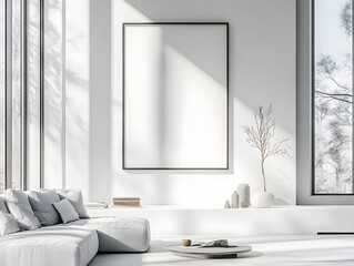 Modern Minimalist Living Room Mockup 
