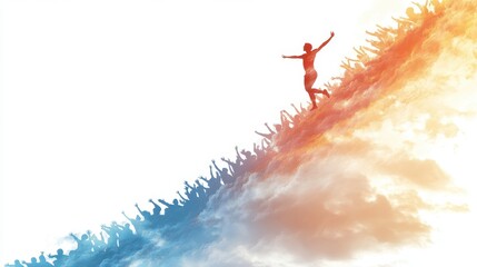 Person Crossing Finish Line in Celebration of Achievement