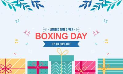 Flat Design Boxing Day Big Sale Banner Background