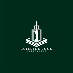 CL initial monogram building logo for real estate