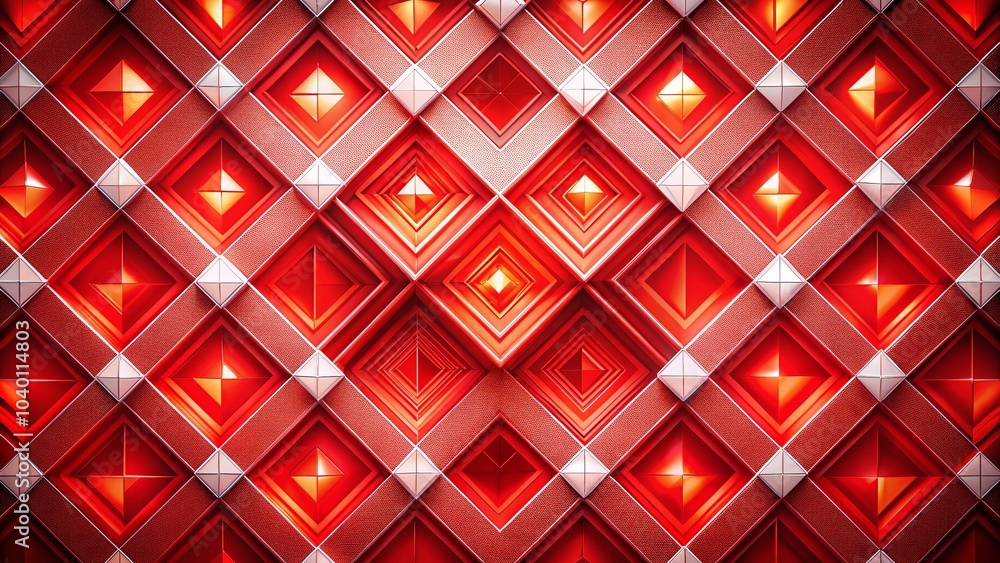 Poster modern abstract red background with layered white textured materials in geometric patterns