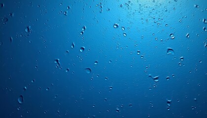  Raindrops on a blue surface closeup