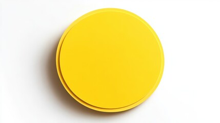 Bright Yellow Oval Shape on White Background