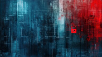Fototapeta premium Abstract Digital Background with Lock Symbol