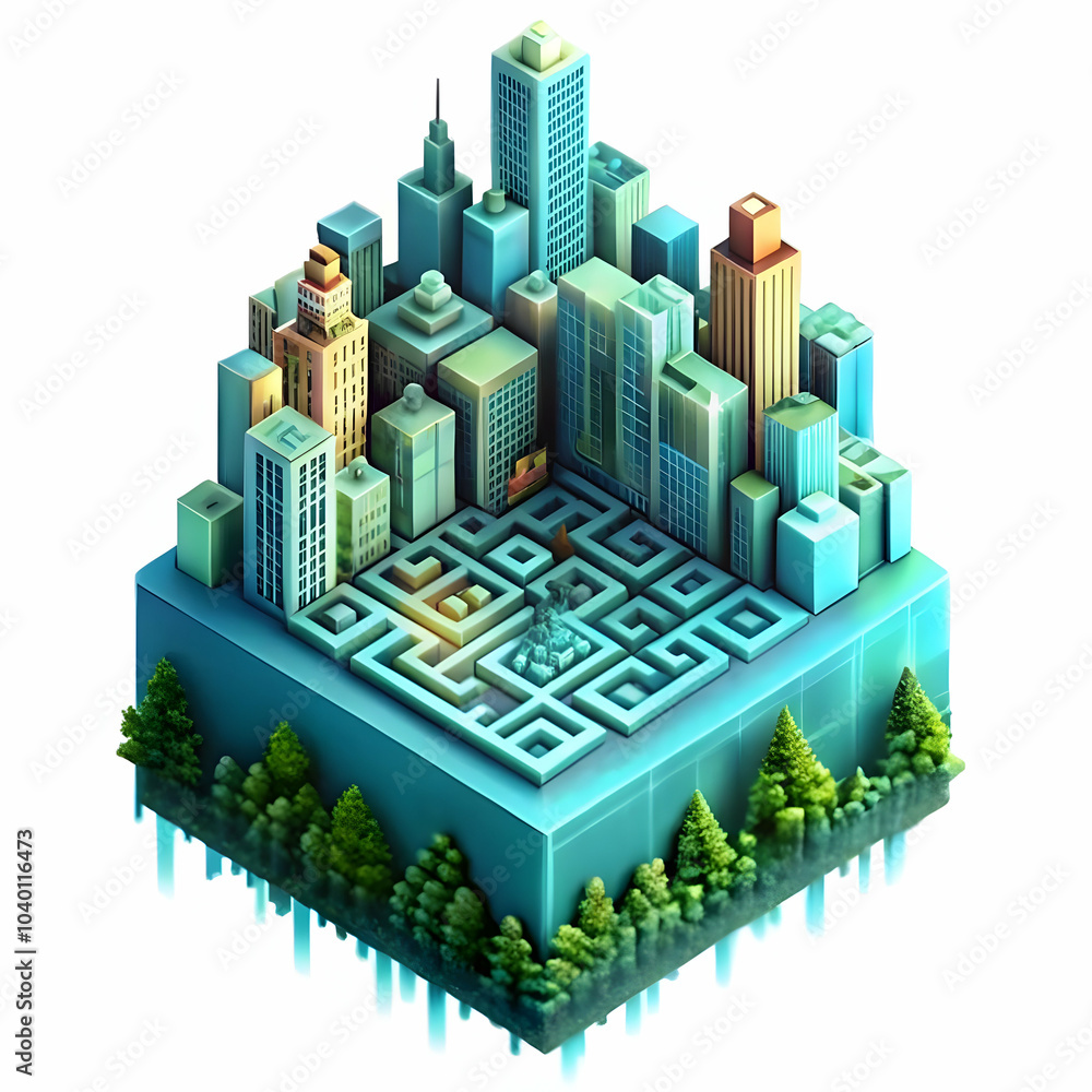 Poster macro shot qr code city skyline embedded smart city concept close up image global connectivity acces