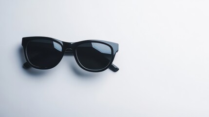 Stylish Black Sunglasses on a Minimalist Background