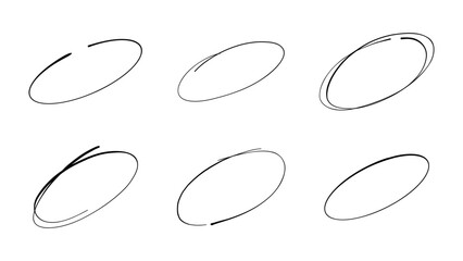 Hand Drawn Doodle Scribble Ovals