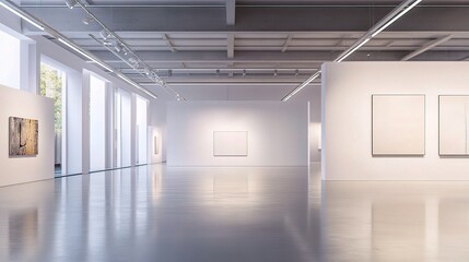 Fototapeta premium Minimalist Art Gallery with Bright Natural Light