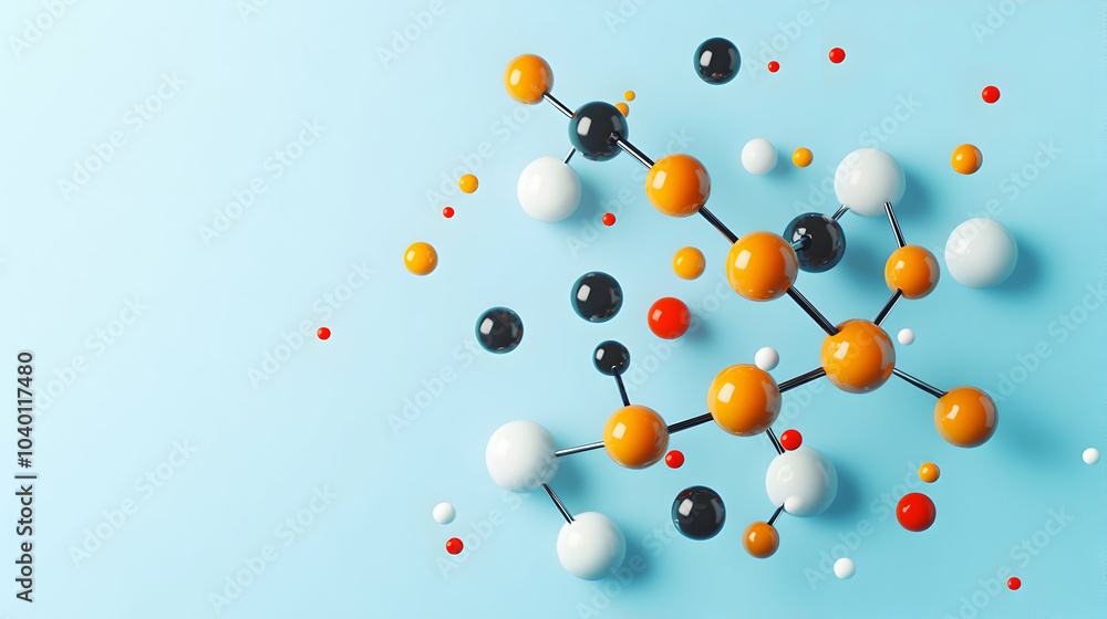 Poster diagrammatic representation of antioxidants interacting at a molecular level with colorful visual el