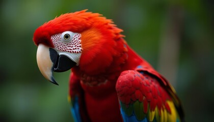 Fototapeta premium Vibrant parrot in tropical setting