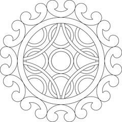 Sketch vector illustration silhouette design image icon logo symbol mandala rosette decoration ornament 