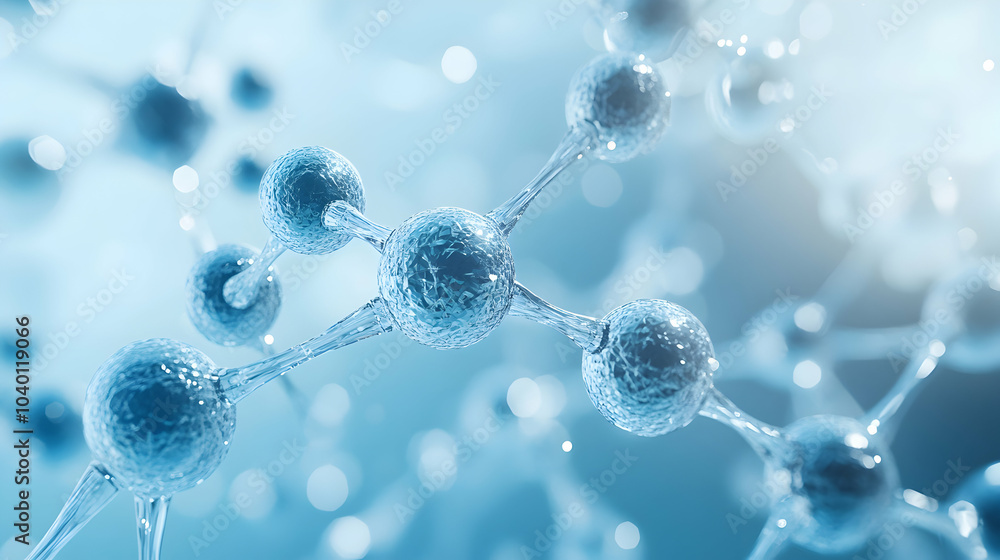 Poster molecular structure of dna paired with futuristic neural network visualization