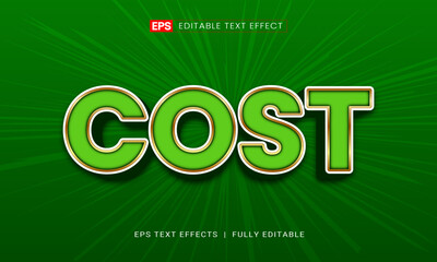 Cost 3d editable text effect
